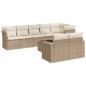 vidaXL 9-tlg. Garten-Sofagarnitur mit Kissen Beige Poly Rattan vidaXL 9-tlg. Garten-Sofagarnitur mit Kissen Beige Poly Rattan