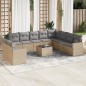 vidaXL 11-tlg. Garten-Sofagarnitur mit Kissen Beige Poly Rattan vidaXL 11-tlg. Garten-Sofagarnitur mit Kissen Beige Poly Rattan
