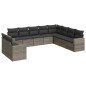vidaXL 10-tlg. Garten-Sofagarnitur mit Kissen Grau Poly Rattan vidaXL 10-tlg. Garten-Sofagarnitur mit Kissen Grau Poly Rattan