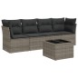 vidaXL 5-tlg. Garten-Sofagarnitur mit Kissen Grau Poly Rattan vidaXL 5-tlg. Garten-Sofagarnitur mit Kissen Grau Poly Rattan