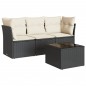 vidaXL 4-tlg. Garten-Sofagarnitur mit Kissen Schwarz Poly Rattan vidaXL 4-tlg. Garten-Sofagarnitur mit Kissen Schwarz Poly Rattan