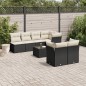 vidaXL 8-tlg. Garten-Sofagarnitur mit Kissen Schwarz Poly Rattan vidaXL 8-tlg. Garten-Sofagarnitur mit Kissen Schwarz Poly Rattan