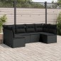 vidaXL 6-tlg. Garten-Sofagarnitur mit Kissen Schwarz Poly Rattan vidaXL 6-tlg. Garten-Sofagarnitur mit Kissen Schwarz Poly Rattan