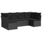 vidaXL 6-tlg. Garten-Sofagarnitur mit Kissen Schwarz Poly Rattan vidaXL 6-tlg. Garten-Sofagarnitur mit Kissen Schwarz Poly Rattan
