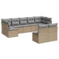 vidaXL 9-tlg. Garten-Sofagarnitur mit Kissen Beige Poly Rattan vidaXL 9-tlg. Garten-Sofagarnitur mit Kissen Beige Poly Rattan