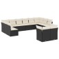 vidaXL 12-tlg. Garten-Sofagarnitur mit Kissen Schwarz Poly Rattan vidaXL 12-tlg. Garten-Sofagarnitur mit Kissen Schwarz Poly Rattan