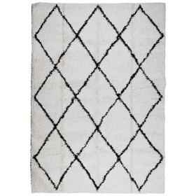 vidaXL Shaggy-Teppich PAMPLONA Hochflor Modern Creme Schwarz 120x170cm