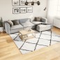 vidaXL Shaggy-Teppich PAMPLONA Hochflor Modern Creme Schwarz 240x240cm vidaXL Shaggy-Teppich PAMPLONA Hochflor Modern Creme Schwarz 240x240cm