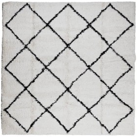 vidaXL Shaggy-Teppich PAMPLONA Hochflor Modern Creme Schwarz 240x240cm