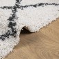 vidaXL Shaggy-Teppich PAMPLONA Hochflor Modern Creme Schwarz 240x240cm vidaXL Shaggy-Teppich PAMPLONA Hochflor Modern Creme Schwarz 240x240cm