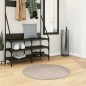 vidaXL Shaggy-Teppich PAMPLONA Hochflor Modern Beige Ø 80 cm vidaXL Shaggy-Teppich PAMPLONA Hochflor Modern Beige Ø 80 cm