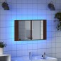 vidaXL LED-Spiegelschrank Braun Eichen-Optik 80x12x45 cm Acryl vidaXL LED-Spiegelschrank Braun Eichen-Optik 80x12x45 cm Acryl