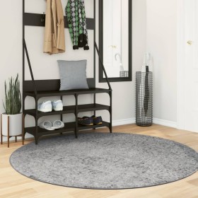 vidaXL Shaggy-Teppich PAMPLONA Hochflor Modern Grau Ø 160 cm