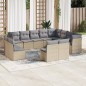 vidaXL 12-tlg. Garten-Sofagarnitur mit Kissen Beige Poly Rattan vidaXL 12-tlg. Garten-Sofagarnitur mit Kissen Beige Poly Rattan