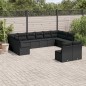 vidaXL 12-tlg. Garten-Sofagarnitur mit Kissen Schwarz Poly Rattan vidaXL 12-tlg. Garten-Sofagarnitur mit Kissen Schwarz Poly Rattan