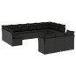 vidaXL 13-tlg. Garten-Sofagarnitur mit Kissen Schwarz Poly Rattan vidaXL 13-tlg. Garten-Sofagarnitur mit Kissen Schwarz Poly Rattan