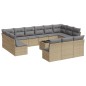 vidaXL 14-tlg. Garten-Sofagarnitur mit Kissen Beige Poly Rattan vidaXL 14-tlg. Garten-Sofagarnitur mit Kissen Beige Poly Rattan