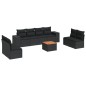 vidaXL 9-tlg. Garten-Sofagarnitur mit Kissen Schwarz Poly Rattan vidaXL 9-tlg. Garten-Sofagarnitur mit Kissen Schwarz Poly Rattan