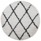 vidaXL Shaggy-Teppich PAMPLONA Hochflor Modern Creme Schwarz Ø 200 cm vidaXL Shaggy-Teppich PAMPLONA Hochflor Modern Creme Schwarz Ø 200 cm