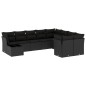 vidaXL 10-tlg. Garten-Sofagarnitur mit Kissen Schwarz Poly Rattan vidaXL 10-tlg. Garten-Sofagarnitur mit Kissen Schwarz Poly Rattan