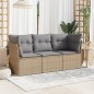 vidaXL 3-tlg. Garten-Sofagarnitur mit Kissen Beige Poly Rattan vidaXL 3-tlg. Garten-Sofagarnitur mit Kissen Beige Poly Rattan