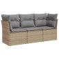 vidaXL 3-tlg. Garten-Sofagarnitur mit Kissen Beige Poly Rattan vidaXL 3-tlg. Garten-Sofagarnitur mit Kissen Beige Poly Rattan