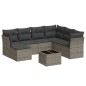 vidaXL 8-tlg. Garten-Sofagarnitur mit Kissen Grau Poly Rattan vidaXL 8-tlg. Garten-Sofagarnitur mit Kissen Grau Poly Rattan