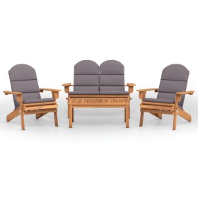 vidaXL 4-tlg. Garten-Lounge-Set Adirondack Massivholz Akazie