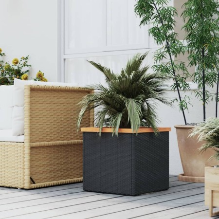 vidaXL Pflanzkübel Schwarz 80x80x40 cm Poly Rattan