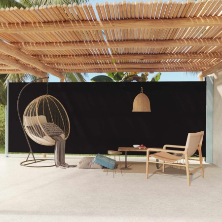 vidaXL Seitenmarkise Ausziehbar 200x600 cm Schwarz