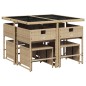 vidaXL 9-tlg. Garten-Essgruppe mit Kissen Beigemischung Poly Rattan vidaXL 9-tlg. Garten-Essgruppe mit Kissen Beigemischung Poly Rattan