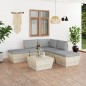 6-tlg. Garten-Sofagarnitur aus Paletten mit Kissen Fichtenholz 6-tlg. Garten-Sofagarnitur aus Paletten mit Kissen Fichtenholz