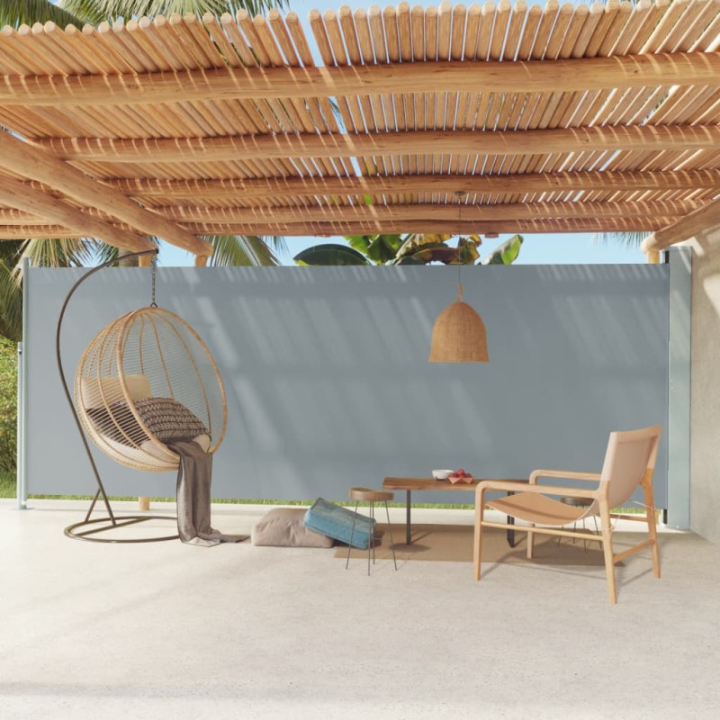 vidaXL Seitenmarkise Ausziehbar 200x600 cm Grau vidaXL Seitenmarkise Ausziehbar 200x600 cm Grau