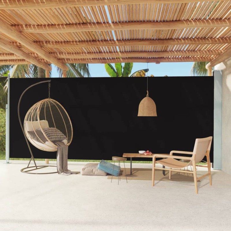 vidaXL Seitenmarkise Ausziehbar 220x600 cm Schwarz vidaXL Seitenmarkise Ausziehbar 220x600 cm Schwarz