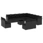vidaXL 14-tlg. Garten-Sofagarnitur mit Kissen Schwarz Poly Rattan vidaXL 14-tlg. Garten-Sofagarnitur mit Kissen Schwarz Poly Rattan