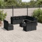vidaXL 12-tlg. Garten-Sofagarnitur mit Kissen Schwarz Poly Rattan vidaXL 12-tlg. Garten-Sofagarnitur mit Kissen Schwarz Poly Rattan