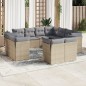 vidaXL 11-tlg. Garten-Sofagarnitur mit Kissen Beige Poly Rattan vidaXL 11-tlg. Garten-Sofagarnitur mit Kissen Beige Poly Rattan