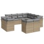 vidaXL 11-tlg. Garten-Sofagarnitur mit Kissen Beige Poly Rattan vidaXL 11-tlg. Garten-Sofagarnitur mit Kissen Beige Poly Rattan
