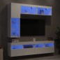 vidaXL 7-tlg. TV-Wohnwand mit LED-Leuchten Weiß vidaXL 7-tlg. TV-Wohnwand mit LED-Leuchten Weiß