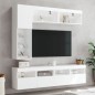 vidaXL 7-tlg. TV-Wohnwand mit LED-Leuchten Weiß vidaXL 7-tlg. TV-Wohnwand mit LED-Leuchten Weiß