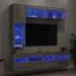 vidaXL 7-tlg. TV-Wohnwand mit LED-Leuchten Grau Sonoma vidaXL 7-tlg. TV-Wohnwand mit LED-Leuchten Grau Sonoma