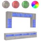 vidaXL 8-tlg. TV-Wohnwand mit LED-Leuchten Grau Sonoma vidaXL 8-tlg. TV-Wohnwand mit LED-Leuchten Grau Sonoma