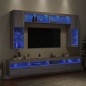 vidaXL 8-tlg. TV-Wohnwand mit LED-Leuchten Grau Sonoma vidaXL 8-tlg. TV-Wohnwand mit LED-Leuchten Grau Sonoma
