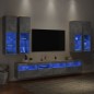 vidaXL 7-tlg. TV-Wohnwand mit LED-Leuchten Betongrau vidaXL 7-tlg. TV-Wohnwand mit LED-Leuchten Betongrau