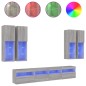 vidaXL 7-tlg. TV-Wohnwand mit LED-Leuchten Grau Sonoma vidaXL 7-tlg. TV-Wohnwand mit LED-Leuchten Grau Sonoma