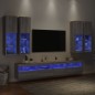 vidaXL 7-tlg. TV-Wohnwand mit LED-Leuchten Grau Sonoma vidaXL 7-tlg. TV-Wohnwand mit LED-Leuchten Grau Sonoma