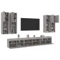 vidaXL 7-tlg. TV-Wohnwand mit LED-Leuchten Grau Sonoma vidaXL 7-tlg. TV-Wohnwand mit LED-Leuchten Grau Sonoma