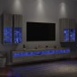 vidaXL 7-tlg. TV-Wohnwand mit LED-Leuchten Grau Sonoma vidaXL 7-tlg. TV-Wohnwand mit LED-Leuchten Grau Sonoma