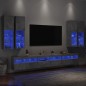 vidaXL 7-tlg. TV-Wohnwand mit LED-Leuchten Betongrau vidaXL 7-tlg. TV-Wohnwand mit LED-Leuchten Betongrau