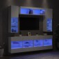 vidaXL 6-tlg. TV-Wohnwand mit LED-Leuchten Weiß vidaXL 6-tlg. TV-Wohnwand mit LED-Leuchten Weiß